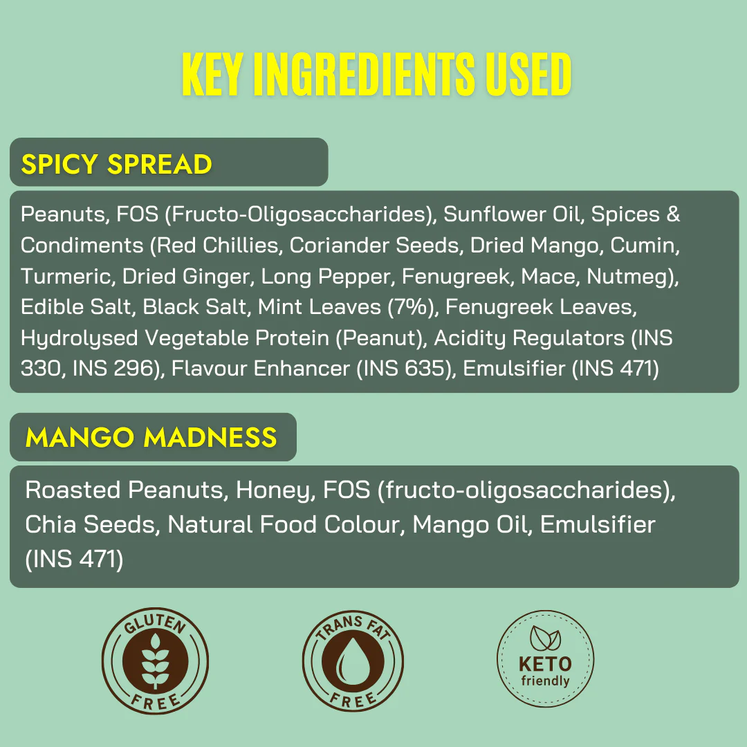 Mango Madness & Spicy Spread Peanut Butter Combo (150g Each) - Image 5