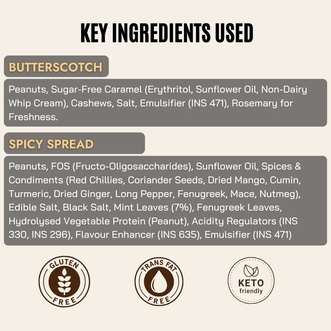 Butterscotch & Spicy Spread Peanut Butter Combo (150g Each) - Image 5