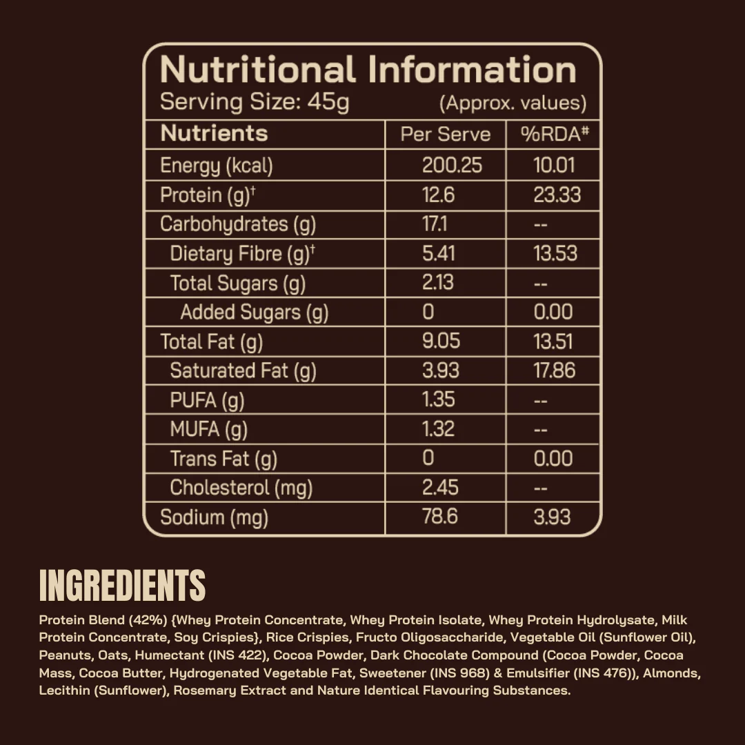 Dessert Protein Bar – Nutty Brownie (Single Bar) - Image 3